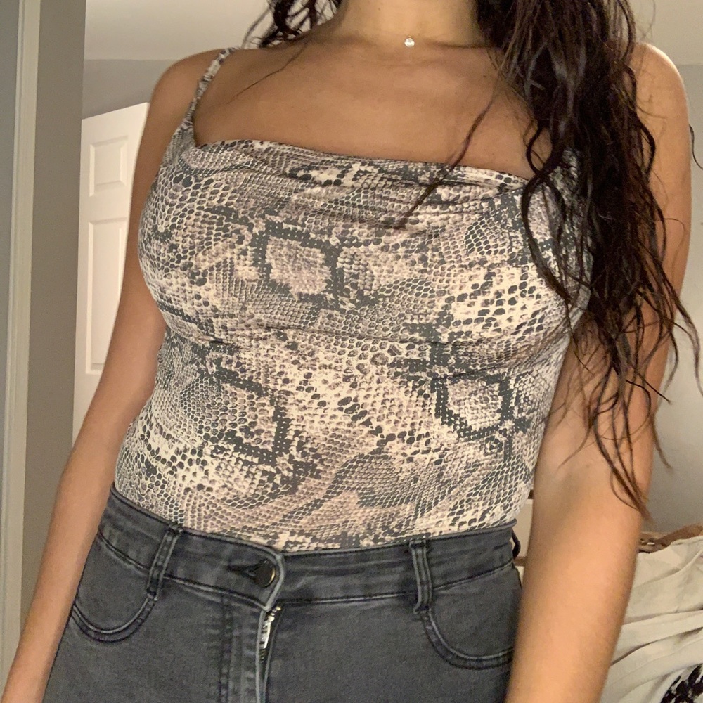 Boohoo snake print body suit